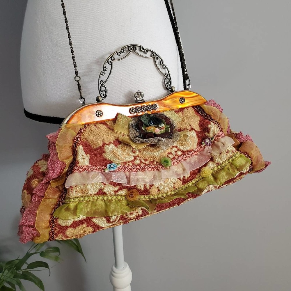 Vintage Brocade Embellished Tapestry Purse